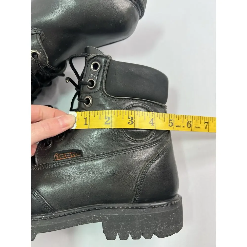 Icon Standard Motorcycle Black Leather Boots Men’s Size 10